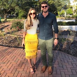 Tiered Fringe Pencil Skirt